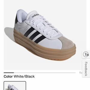 Adidas VL Court Bold White Black Sneakers- Size 5